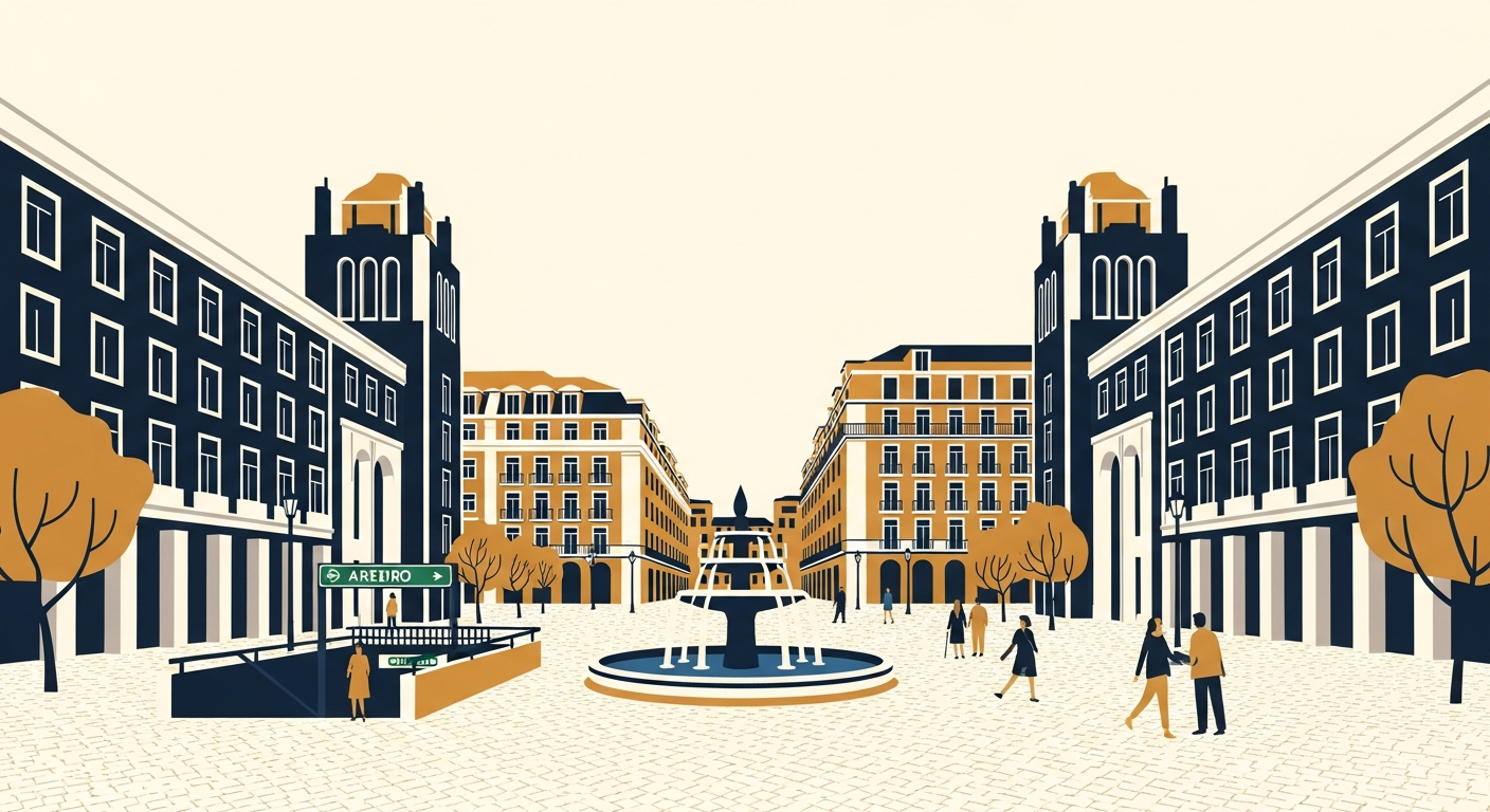 Art-deco illustration of Areeiro, Lisbon — Lisbon Property neighbourhood guide