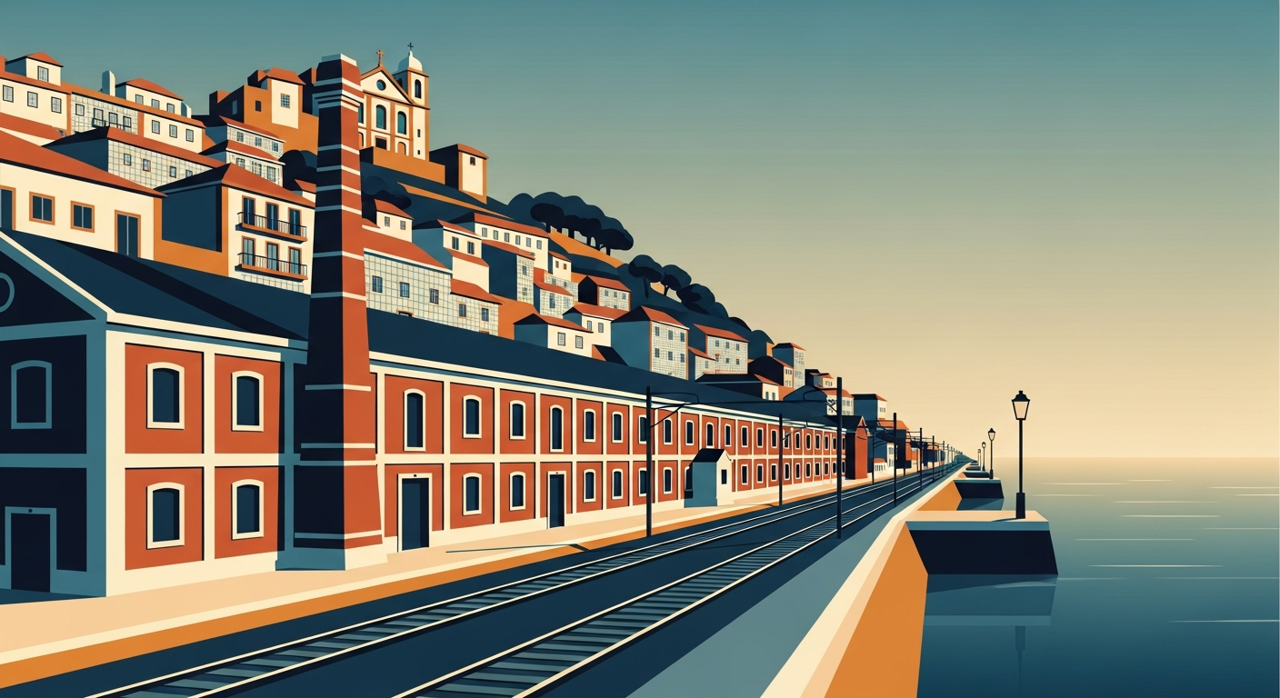 Art-deco illustration of Beato, Lisbon — Lisbon Property neighbourhood guide