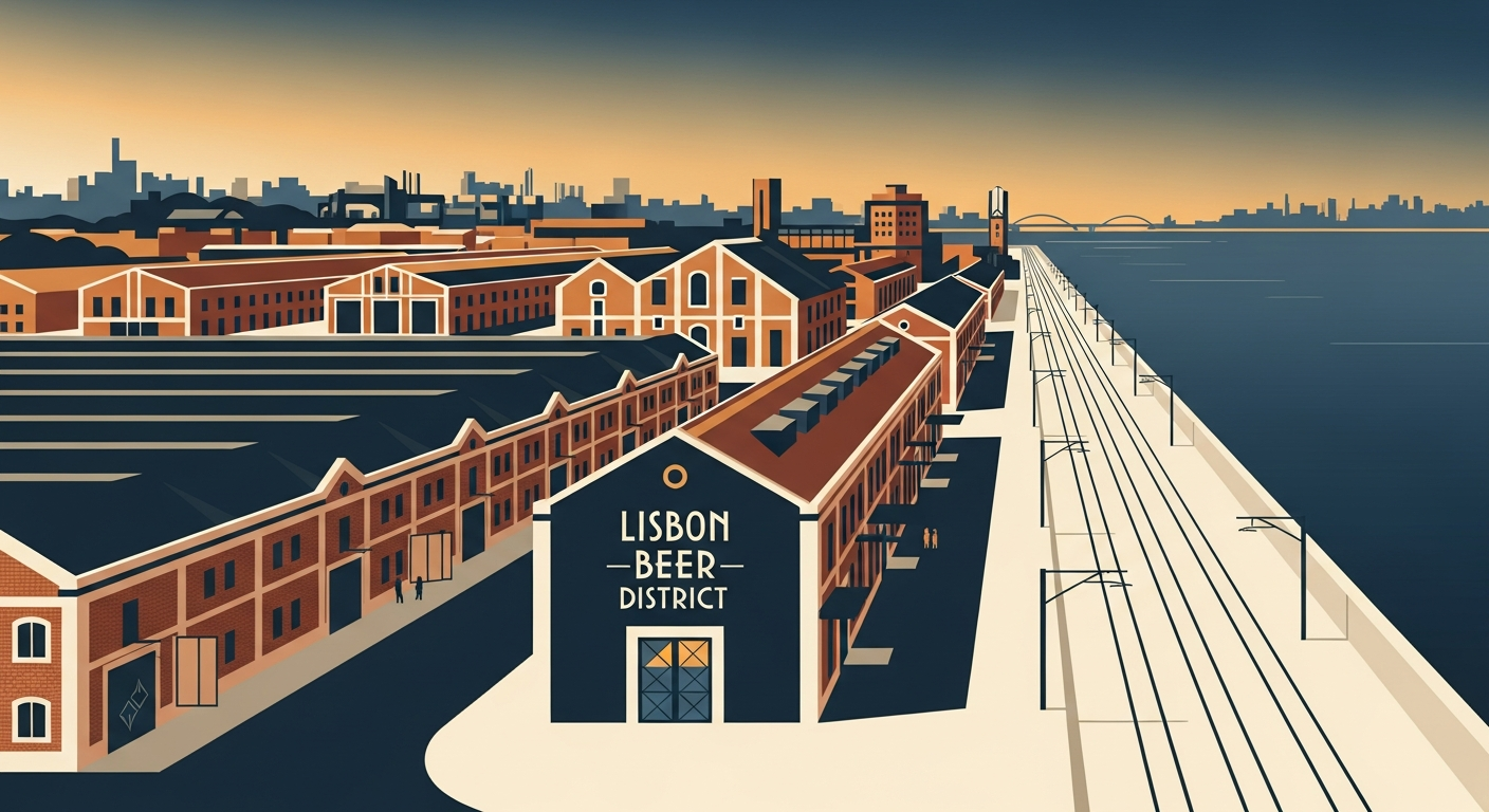 Art-deco illustration of Marvila, Lisbon — Lisbon Property neighbourhood guide
